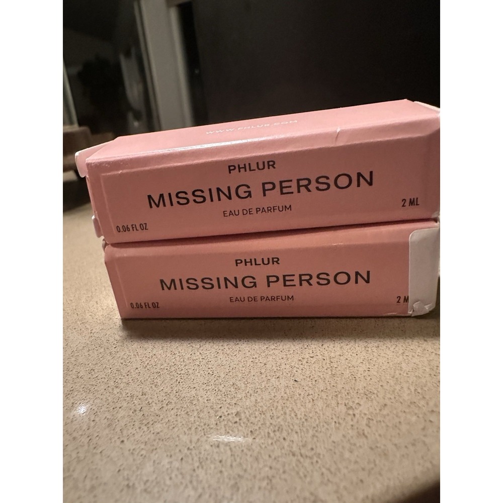 2 PHLUR Missing Person Eau De Parfum Sprays 2ml / 0.06 fl oz each  (total 4ml)